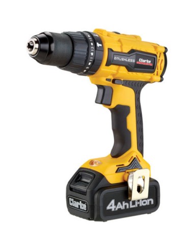 Trapano brushless combinato a batteria 18V 4Ah Li-Ion 1500 giri mandrino rapido Clarke