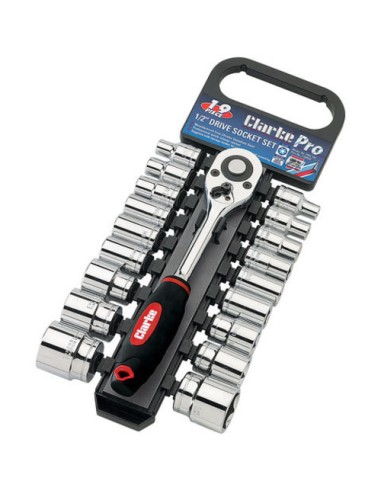 Kit 19 pezzi chiave cricchetto 1/2" con 18 bussole metriche 8-32 mm Clarke