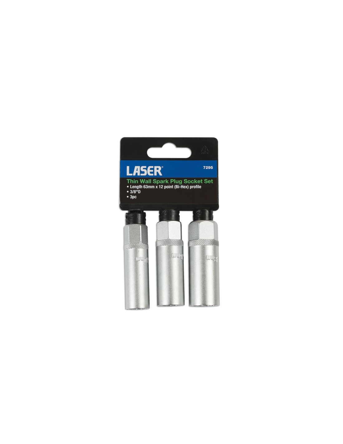 Kit 3 bussole per candele 14mm 16mm 18mm innesto 3/8 Laser Tool 7295